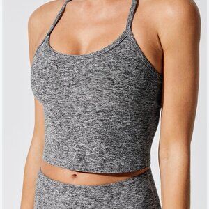 Beyond Yoga Spacedye Slim Racerback Cropped Tank Size XS- Heather Gray